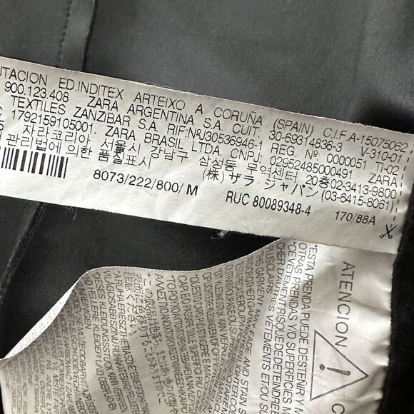 Zara Basic Collection M Black Faux Suede Open Front Jacket - Picture 7 of 9